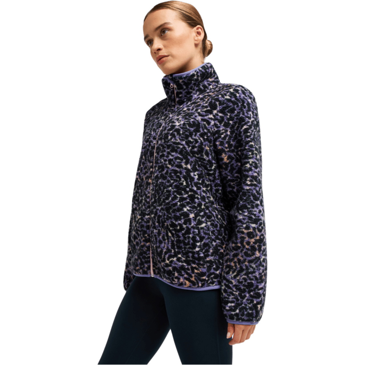 2026 Roxy Womens Waves Of Warmth Zippered Sports Fleece ERJPF03262 - Twilight Purple